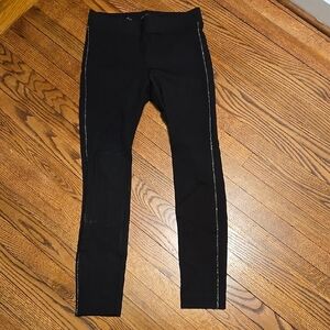 White House Black Market Black Pants with Rhinestone Side Trim Small